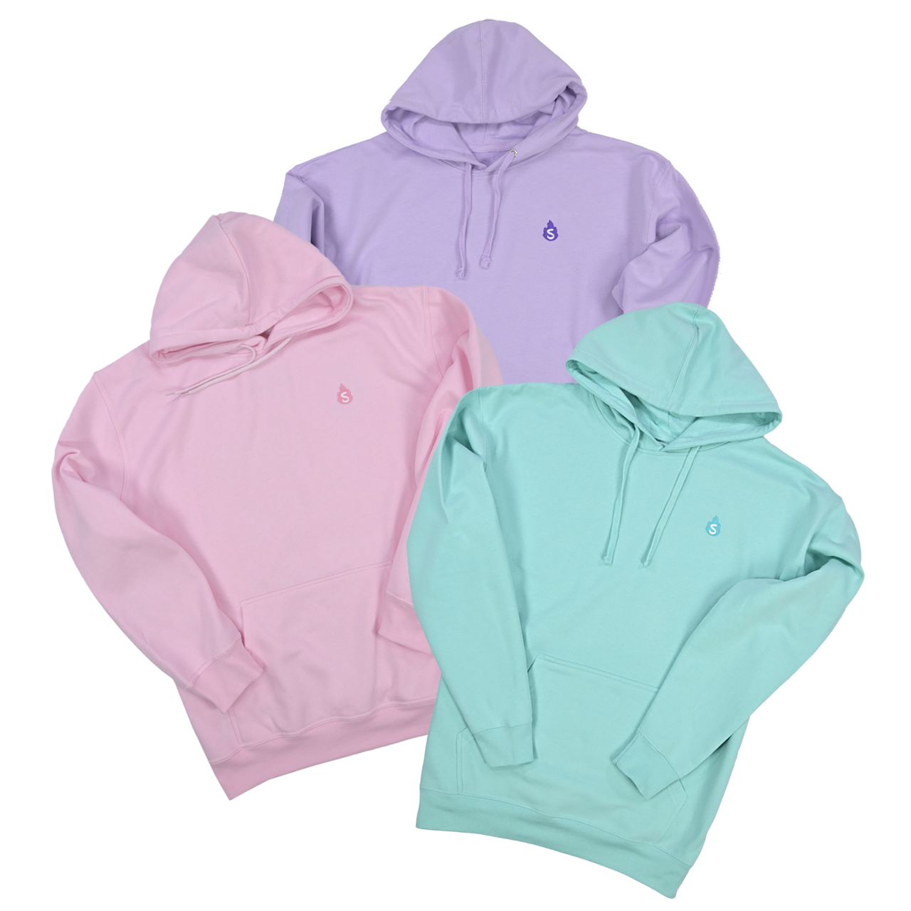 Sapnap Pastel Embroidered S Flame Pullover Hoodie