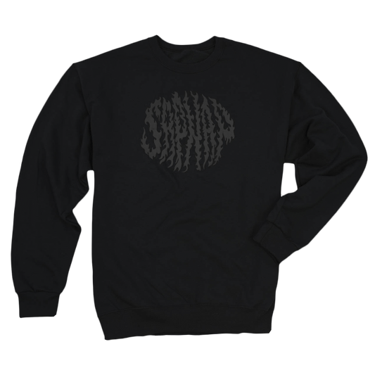 Sapnap Gray Puff Flame Name Crewneck Sweatshirt